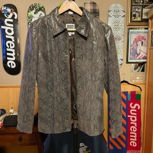 $350 woman’s Lucid ltd leather jacket snake print 100% leather shell